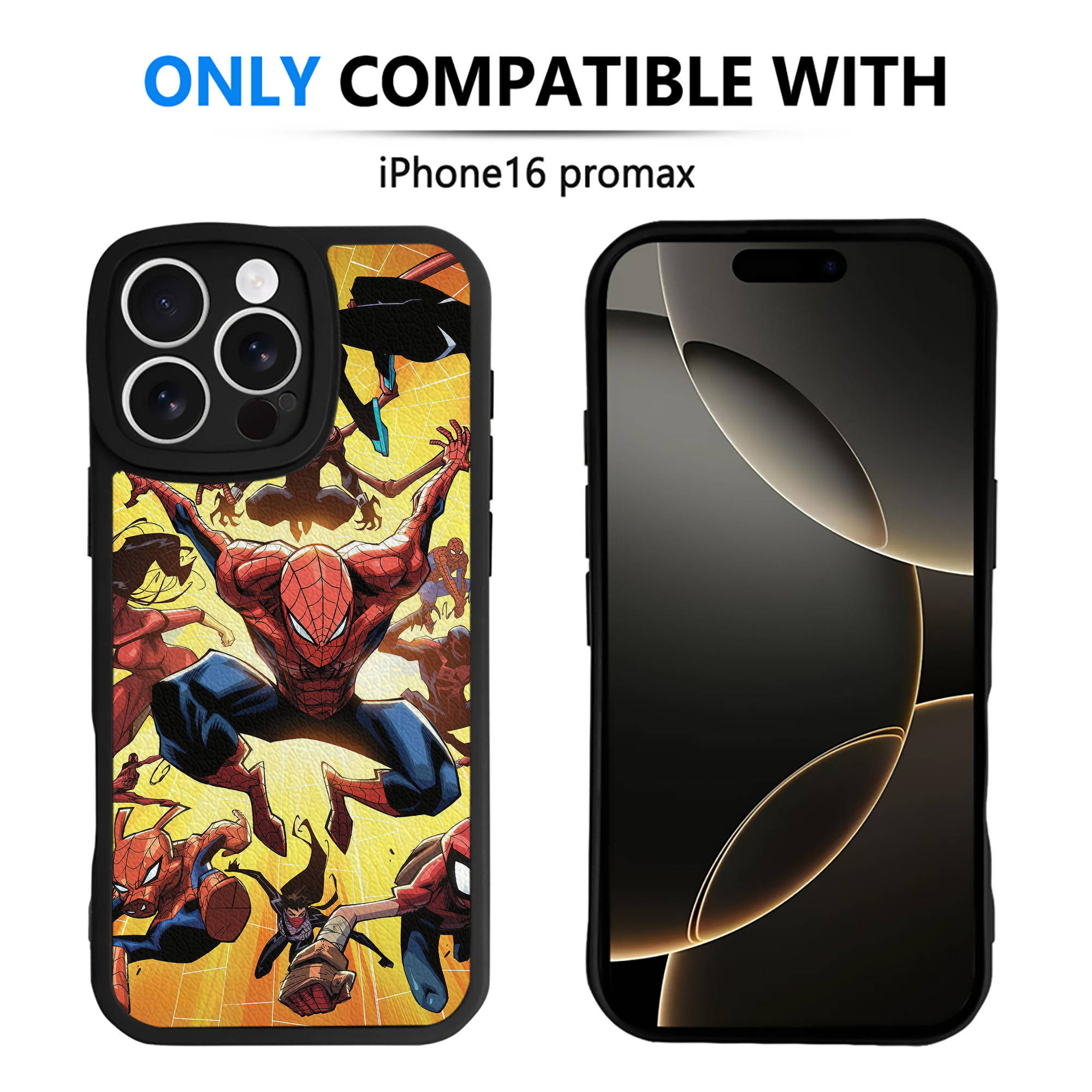 （画像用） Spider Man スパイダーマン 【iPhone 16シリーズ対応】シリコンスマホケース（レザー調） 材質：シリコン
